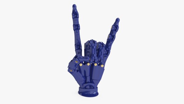 Robotic Arm Blue Rigged for Cinema 4D