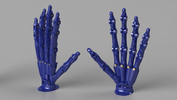Robotic Arm Blue Rigged for Maya