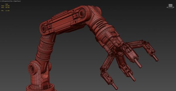 Robotic Arm Rigged and Animated