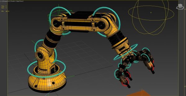 Robotic Arm Rigged and Animated