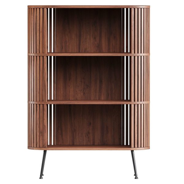 Rounded Wood Slats Shelf 3d model