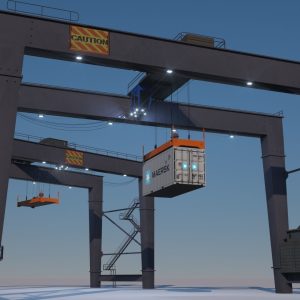 RTG Gantry  Port Crane Low poly