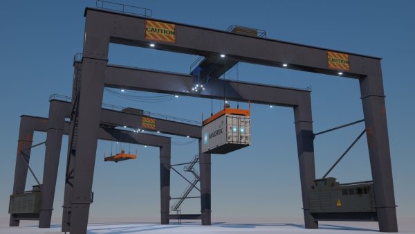 RTG Gantry  Port Crane Low poly