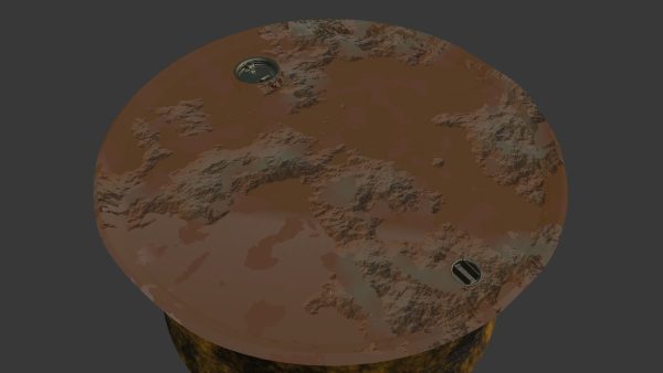 rusty metal barrel