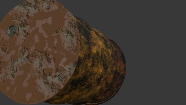 rusty metal barrel