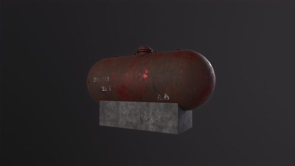 Rusty Oil Tank 3D Model
