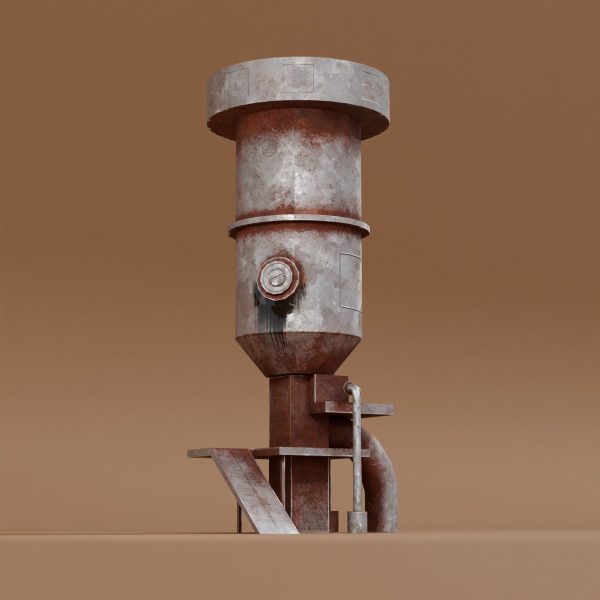 Rusty Old Oil Tank Game Ready Low Poly