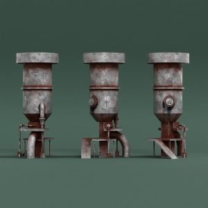 Rusty Old Oil Tank Game Ready Low Poly