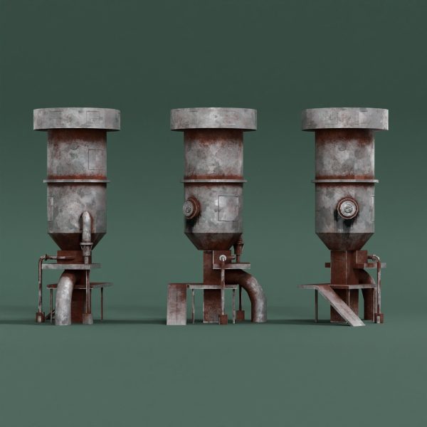 Rusty Old Oil Tank Game Ready Low Poly