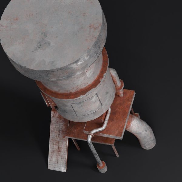 Rusty Old Oil Tank Game Ready Low Poly