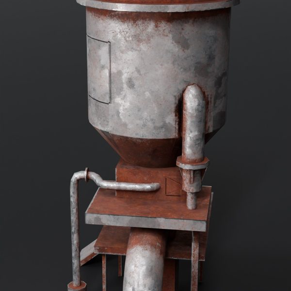 Rusty Old Oil Tank Game Ready Low Poly
