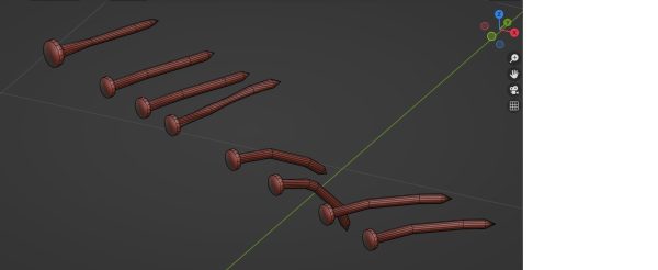 Rusty screws low poly