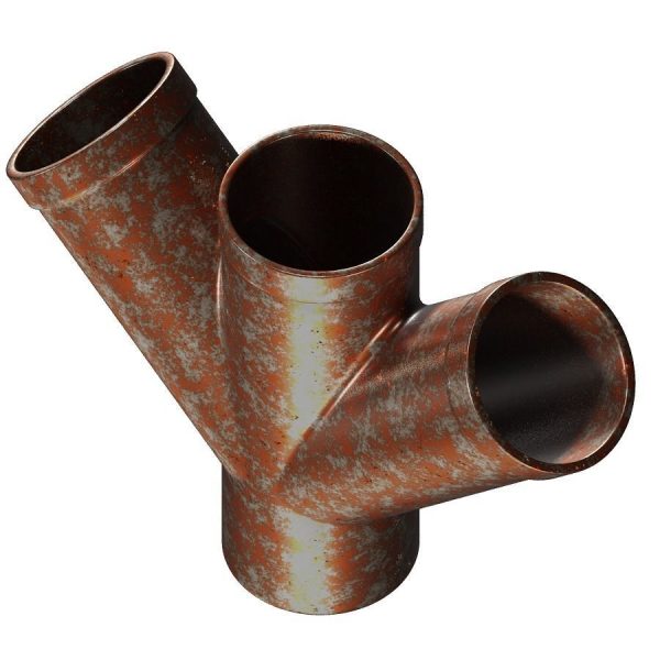 Rusty Steel Fitting Double Y