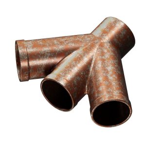 Rusty Steel Fitting Double Y