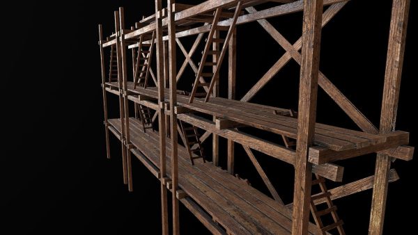 Scaffolding PBR Game Ready wooden tower