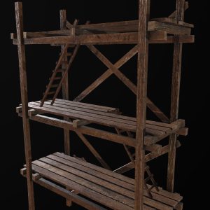 Scaffolding PBR Game Ready wooden tower