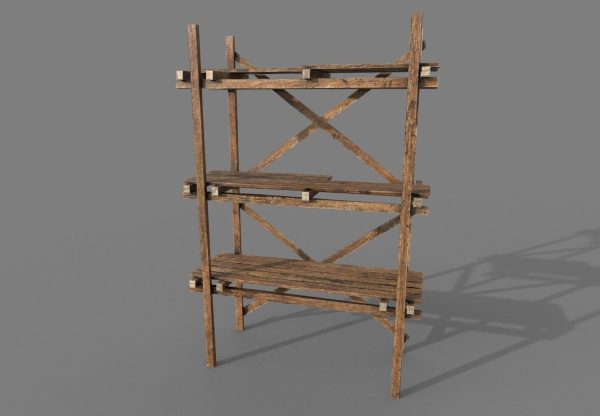 Scaffolding PBR Game Ready wooden tower