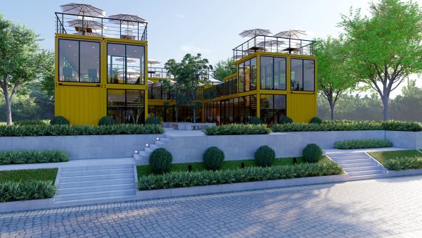 SCENE LUMION 11 5 AND EXTERIOR CONTAINER CAFE