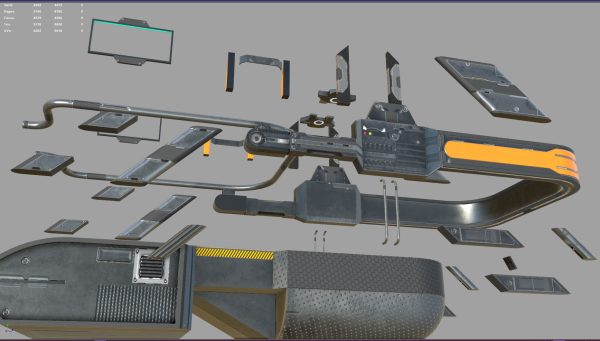 Sci Fi Bed  - Cyberpunk  concept - PBR