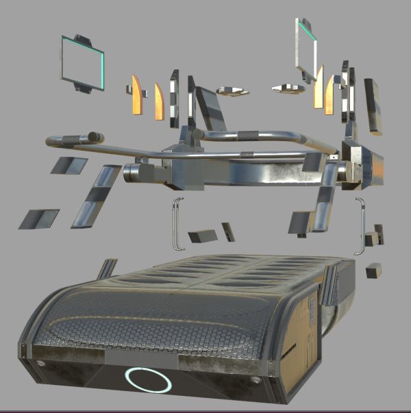 Sci Fi Bed  - Cyberpunk  concept - PBR
