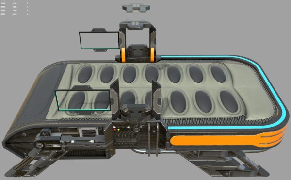 Sci Fi Bed  - Cyberpunk  concept - PBR