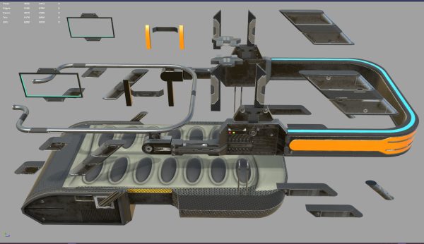 Sci Fi Bed  - Cyberpunk  concept - PBR