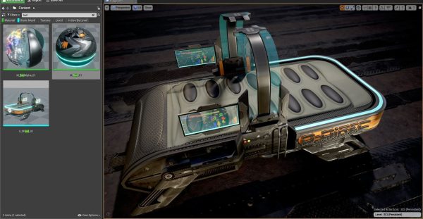 Sci Fi Bed  - Cyberpunk  concept - PBR