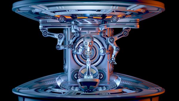 Sci - Fi Circular Construction Pod - Rigged