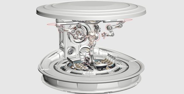 Sci - Fi Circular Construction Pod - Rigged