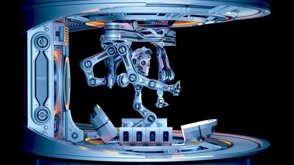 Sci - Fi Circular Construction Pod - Rigged