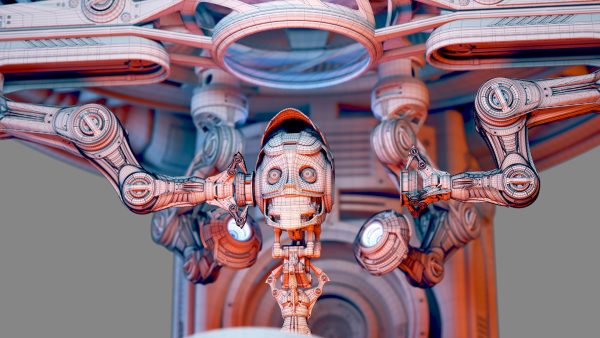 Sci - Fi Circular Construction Pod - Rigged