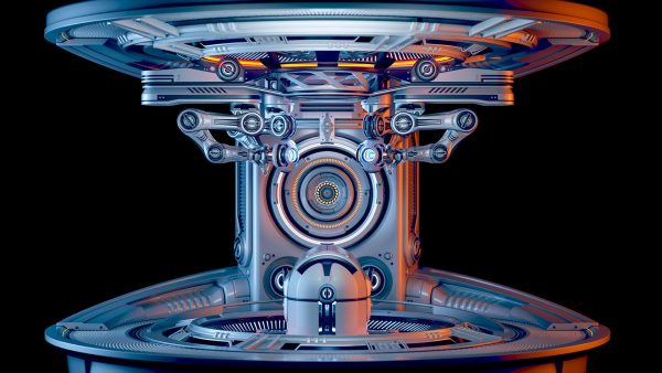 Sci - Fi Circular Construction Pod - Rigged