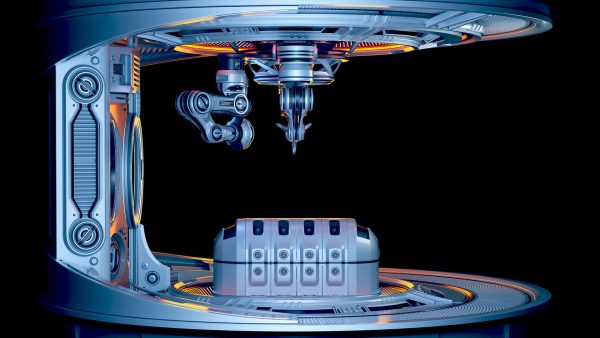 Sci - Fi Circular Construction Pod - Rigged
