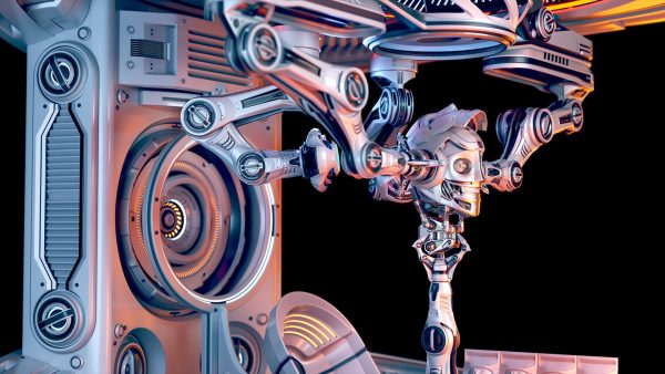 Sci - Fi Circular Construction Pod - Rigged
