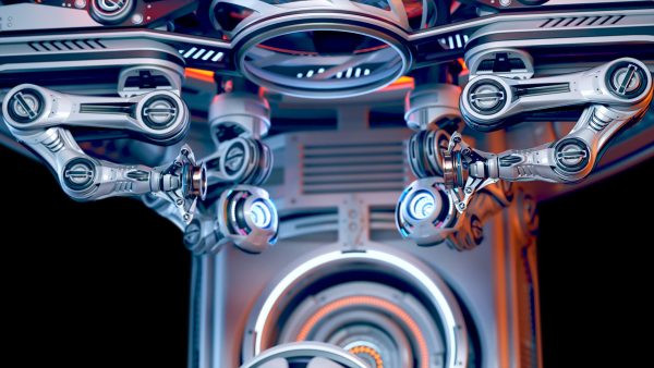 Sci - Fi Circular Construction Pod - Rigged