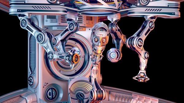 Sci - Fi Circular Construction Pod - Rigged
