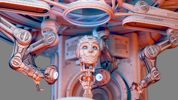 Sci - Fi Circular Construction Pod - Rigged