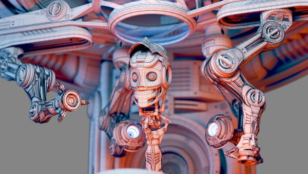 Sci - Fi Circular Construction Pod - Rigged