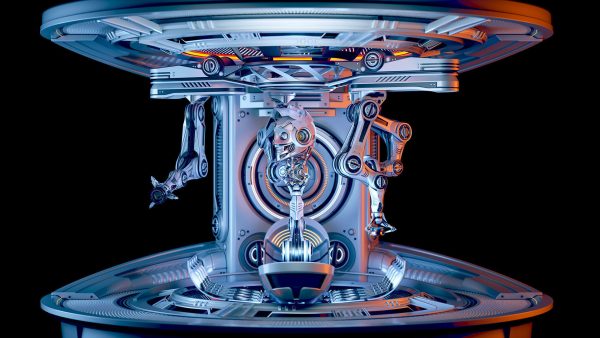 Sci - Fi Circular Construction Pod - Rigged