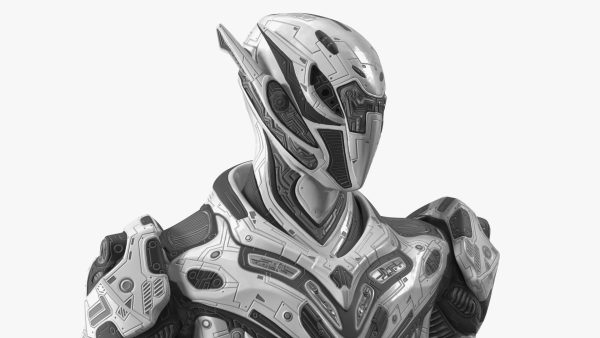 Sci-Fi Combat Robot Character with Weapon