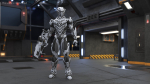 Sci-Fi Combat Robot Character with Weapon