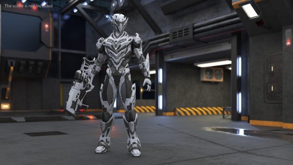 Sci-Fi Combat Robot Character with Weapon
