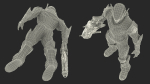 Sci-Fi Combat Robot Character with Weapon