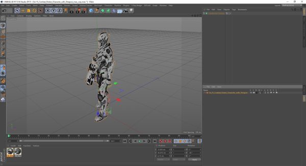 Sci-Fi Combat Robot Character with Weapon