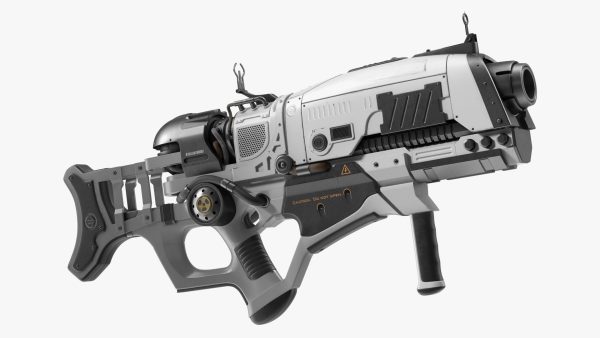 Sci-Fi Combat Robot Character with Weapon