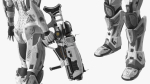 Sci-Fi Combat Robot Character with Weapon