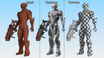 Sci-Fi Combat Robot Character with Weapon