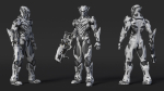 Sci-Fi Combat Robot Character with Weapon