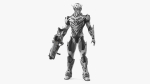 Sci-Fi Combat Robot Character with Weapon