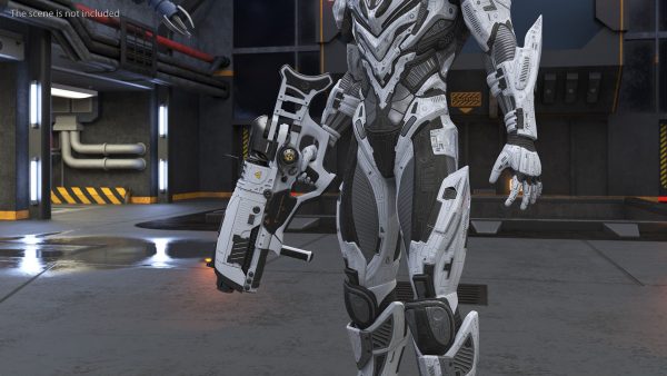 Sci-Fi Combat Robot Character with Weapon